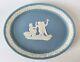 Wedgwood Blue Jasperware Oval Cherub Tray / Plate