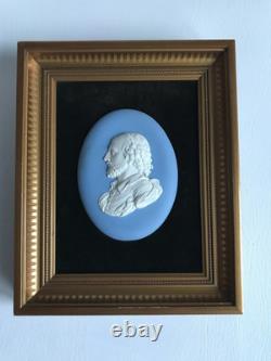 Wedgwood Blue Jasperware Oval Framed Plaque of Shakespeare