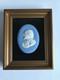 Wedgwood Blue Jasperware Oval Framed Plaque Of Shakespeare