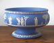 Wedgwood Blue Jasperware Pedestal Bowl Large 8