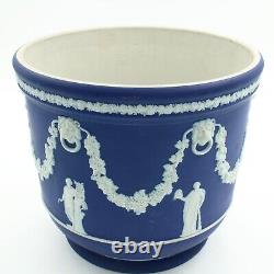 Wedgwood Blue Jasperware Planter Jardinière Classical Scenes 20.5 cm