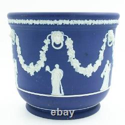 Wedgwood Blue Jasperware Planter Jardinière Classical Scenes 20.5 cm