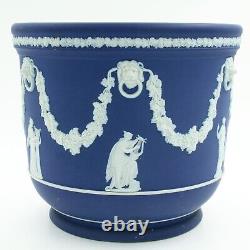 Wedgwood Blue Jasperware Planter Jardinière Classical Scenes 20.5 cm