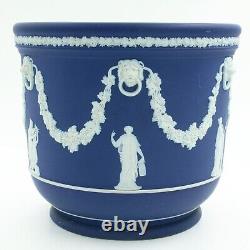 Wedgwood Blue Jasperware Planter Jardinière Classical Scenes 20.5 cm