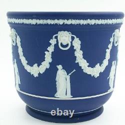 Wedgwood Blue Jasperware Planter Jardinière Classical Scenes 20.5 cm