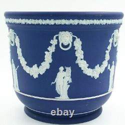 Wedgwood Blue Jasperware Planter Jardinière Classical Scenes 20.5 cm