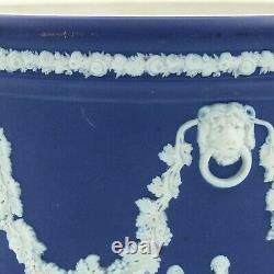 Wedgwood Blue Jasperware Planter Jardinière Classical Scenes 20.5 cm