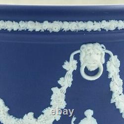 Wedgwood Blue Jasperware Planter Jardinière Classical Scenes 20.5 cm