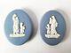 Wedgwood Blue Jasperware Plaques Mother And Child X 2 = Pram Plaques