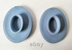 Wedgwood Blue Jasperware Plaques Mother And Child x 2 = Pram Plaques