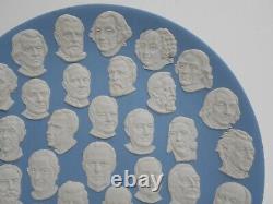 Wedgwood Blue Jasperware Plate American Presidents Heads Circa 1976
