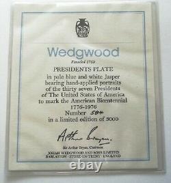 Wedgwood Blue Jasperware Plate American Presidents Ltd Boxed No 584