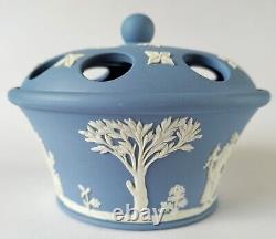 Wedgwood Blue Jasperware Pot Pourri Pot
