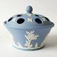Wedgwood Blue Jasperware Potpourri Pot And Lid