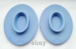 Wedgwood Blue Jasperware Pram Plaques X 2