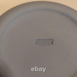 Wedgwood Blue Jasperware Prunus Blossom round trinket box made in England