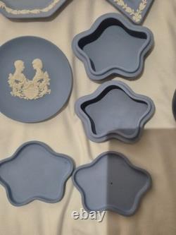 Wedgwood Blue Jasperware Royal Commemorative Plates Lot 7 Rare 1961 & 1966