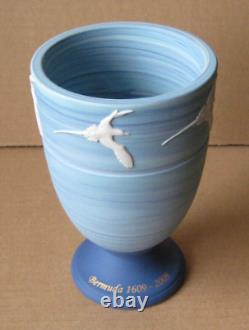 Wedgwood Blue Jasperware Swirled Marbled Bermuda Goblet