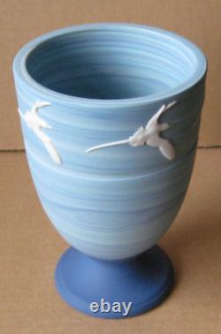 Wedgwood Blue Jasperware Swirled Marbled Bermuda Goblet