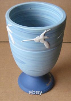 Wedgwood Blue Jasperware Swirled Marbled Bermuda Goblet