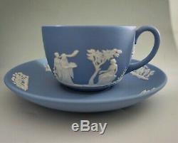 Wedgwood Blue Jasperware Tea Coffee Set Creamer Sugar Pots Cups Saucers 24 pc