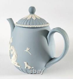 Wedgwood Blue Jasperware Teapot Lord Wedgwood Collection