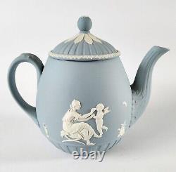 Wedgwood Blue Jasperware Teapot Lord Wedgwood Collection