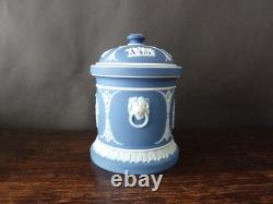 Wedgwood Blue Jasperware Tobacco Jar and Lid h14cm/ 5,5