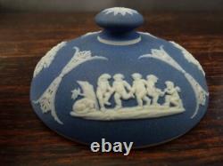 Wedgwood Blue Jasperware Tobacco Jar and Lid h14cm/ 5,5
