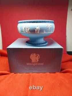 Wedgwood Blue Jasperware Tricolour Imperial Pedestal Bowl Neoclassical