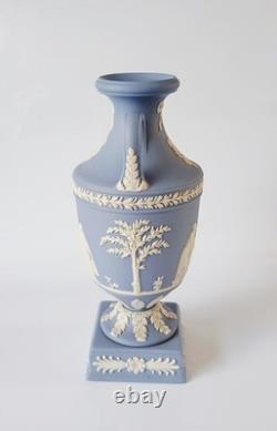 Wedgwood Blue Jasperware Twin Handled Vase Trophy Urn