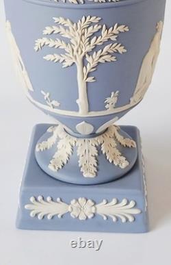 Wedgwood Blue Jasperware Twin Handled Vase Trophy Urn