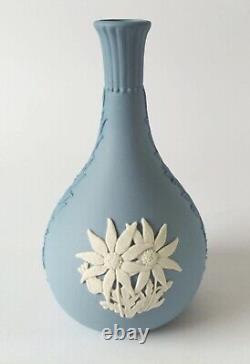 Wedgwood Blue Jasperware Vase Australian Flannel Flower