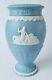 Wedgwood Blue Jasperware Vase Bountiful Neptune Master Of The Oceans Rare