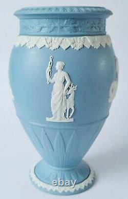 Wedgwood Blue Jasperware Vase Bountiful Neptune Master of The Oceans Rare