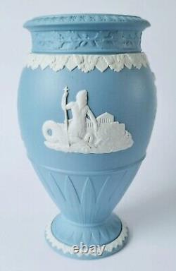 Wedgwood Blue Jasperware Vase Bountiful Neptune Master of The Oceans Rare