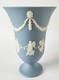 Wedgwood Blue Jasperware Vase Dancing Hours Footed