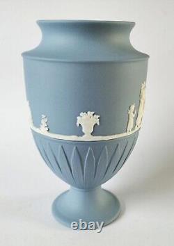 Wedgwood Blue Jasperware Vase Mother and Child