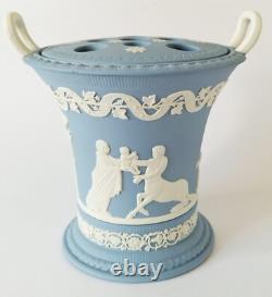 Wedgwood Blue Jasperware Vase Twin Handled Centaur Chiron and Achilles