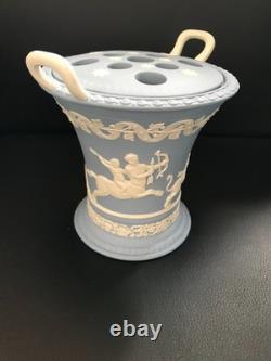 Wedgwood Blue Jasperware Vase Twin Handled Centaur Chiron and Achilles