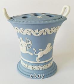 Wedgwood Blue Jasperware Vase Twin Handled Centaur Chiron and Achilles