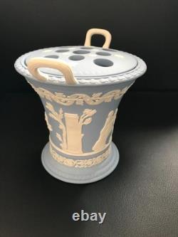 Wedgwood Blue Jasperware Vase Twin Handled Centaur Chiron and Achilles