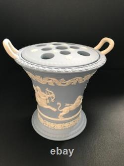 Wedgwood Blue Jasperware Vase Twin Handled Centaur Chiron and Achilles