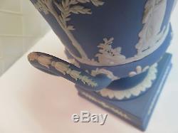 Wedgwood Blue Jasperware Vase Urn with Lid 1957