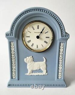 Wedgwood Blue Jasperware West Highland Terrier Clock