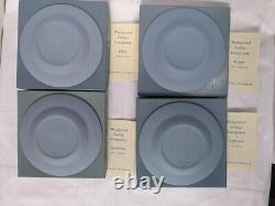 Wedgwood Blue Jasperware Zodiac Dishes Plates 4.33 in Set of 12 Used