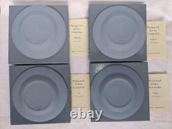 Wedgwood Blue Jasperware Zodiac Dishes Plates 4.33 in Set of 12 Used