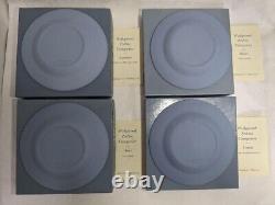 Wedgwood Blue Jasperware Zodiac Dishes Plates 4.33 in Set of 12 Used