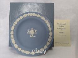 Wedgwood Blue Jasperware Zodiac Dishes Plates 4.33 in Set of 12 Used