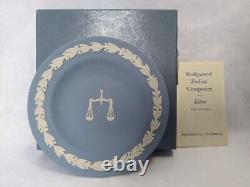 Wedgwood Blue Jasperware Zodiac Dishes Plates 4.33 in Set of 12 Used